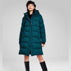 BCBGeneration Women’s Hooded Puffer Coat Emerald Size M